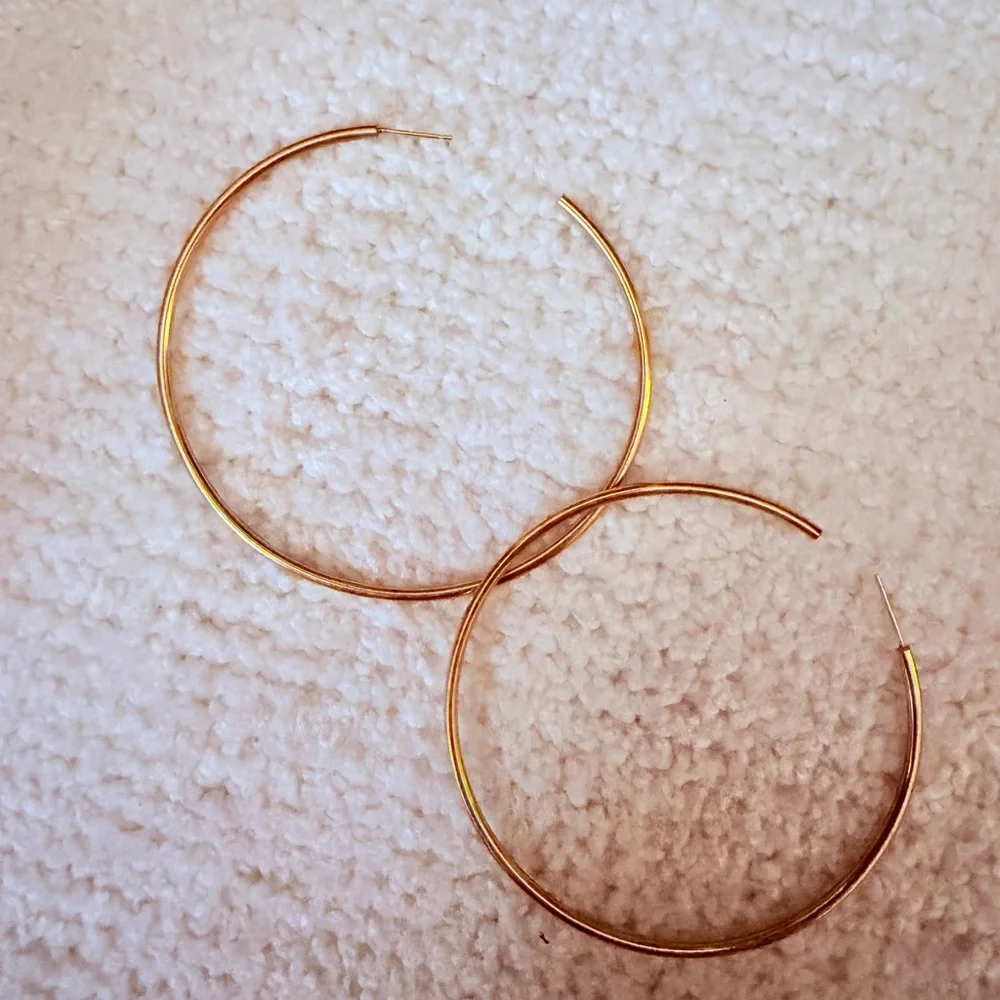 Jennifer Fisher 2.5 Thread Hoops in Plated Brass - Picture 8 of 14